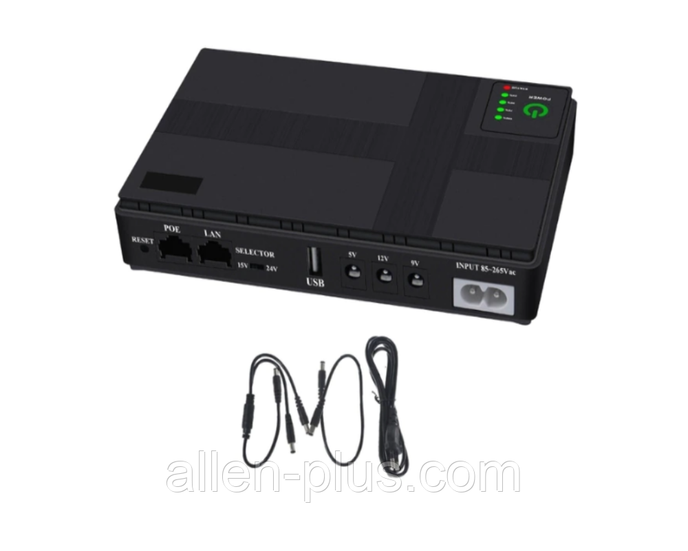 Джерело безперебійного живлення DC1018P 5V/9V/12V/USB, для роутера/ терміналу/ модему (комплект)