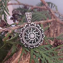 Чорне сонце кулон оберег амулет бронза+сріблення, фото 5