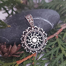 Чорне сонце кулон оберег амулет бронза+сріблення, фото 3