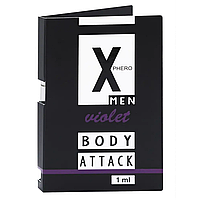 Парфуми з феромонами для чоловіків X phero Men Violet Body Attack, 1 ml