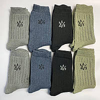 Набор мужских теплых высоких хлопковых носков 8 шт на зиму 41-45 с крутым патриотическим принтом для мужчин КМ