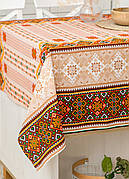 Скатертина лляна 110х150 см (кухонний стіл) Карпатський орнамент