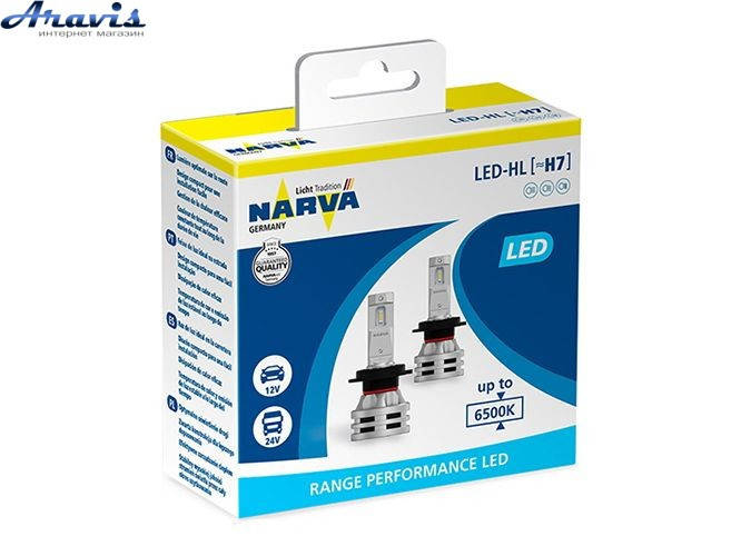 Купить Автомобильные светодиодные LED лампы H7 Narva 24W/6500K/IP67/8 ...