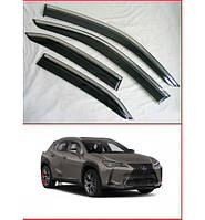 Дефлектори вітровики вікон Lexus UX 200 2019- (Нержавейка 3D) BLXUX1923-W/S комплект на скотч FLY