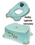 Дитячий набір із антиковзаючої пластикової накладки на унітаз і сходинки - підставки., фото 6