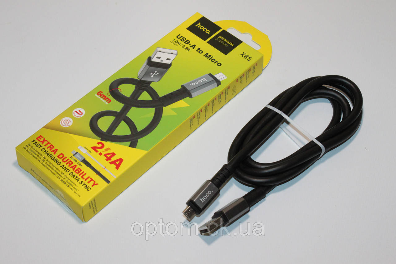Кабель HOCO X85 microUsb 1m Black