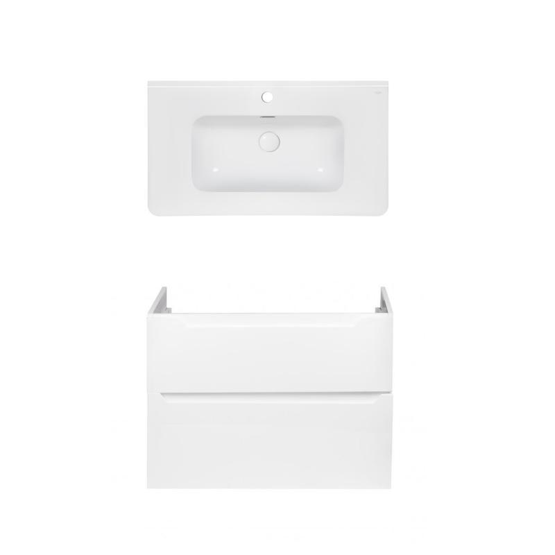 Комплект Qtap тумба підвісна Scorpio 800х585х460 мм White + раковина врізна Albatross 9H QT71SC43974