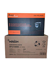 ДБЖ Everline EW-PSJ500 12/230V 500W+150 Ah Merlion GP121500M8 правильна синусоїда (комплект резервного живлення)