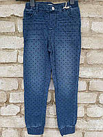 1, Хлопковые вязанные темно синие джоггеры брюки терри флис с сердечками на манжете Levi's Левис Размер 6 лет