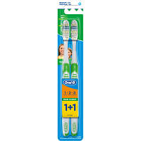 Новинка Зубная щетка Oral-B 1+1 Maxi Clean 1-2-3 3-эффекты средней жесткости 2 шт. (3014260110628) !