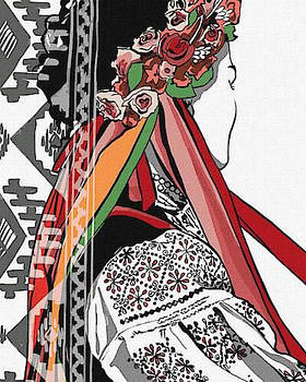 Набір для розпису по номерах. Люди "Квітуча краса" 40х50см КНО2596