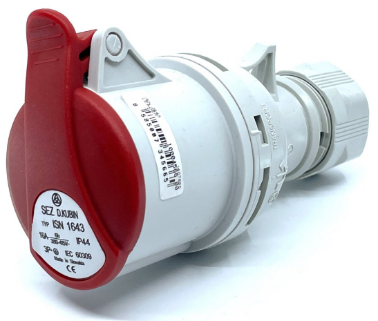 Розетка силова переносна 16 ампер IP44 3P+PE SEZ ISN 1643, фото 1