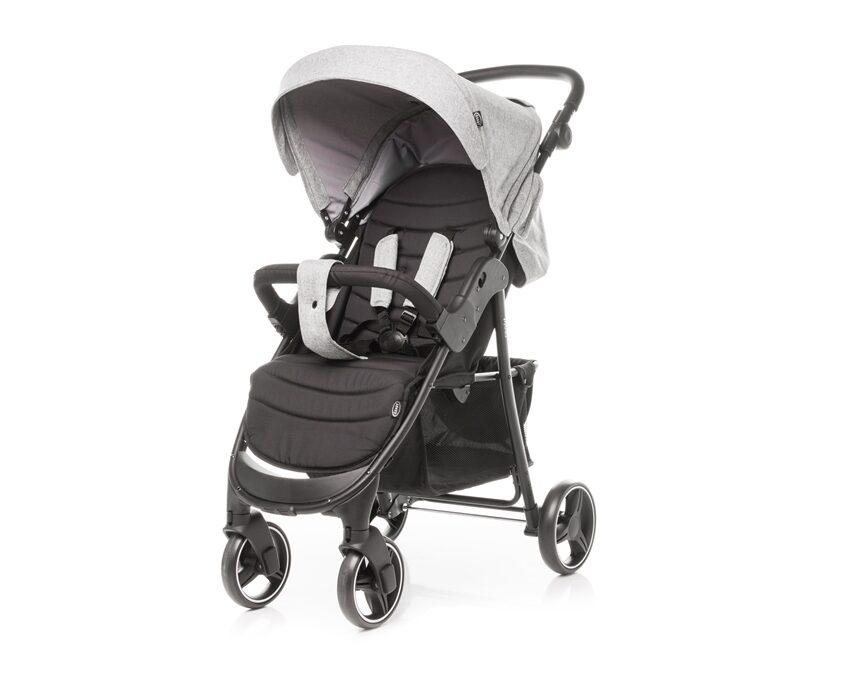 Прогулянкова коляска 4Baby RAPID XXIII Melange Light Grey, сталевий каркас, 5-точковий ремінь безпеки, фото 1