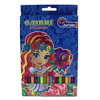 Карандаши пластиковые "Girl" 18 цветов 1051A1-18