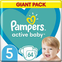 Подгузник Pampers Active Baby Размер 5 (11-16 кг) 64 шт (8001090949974) - Вища Якість та Гарантія!