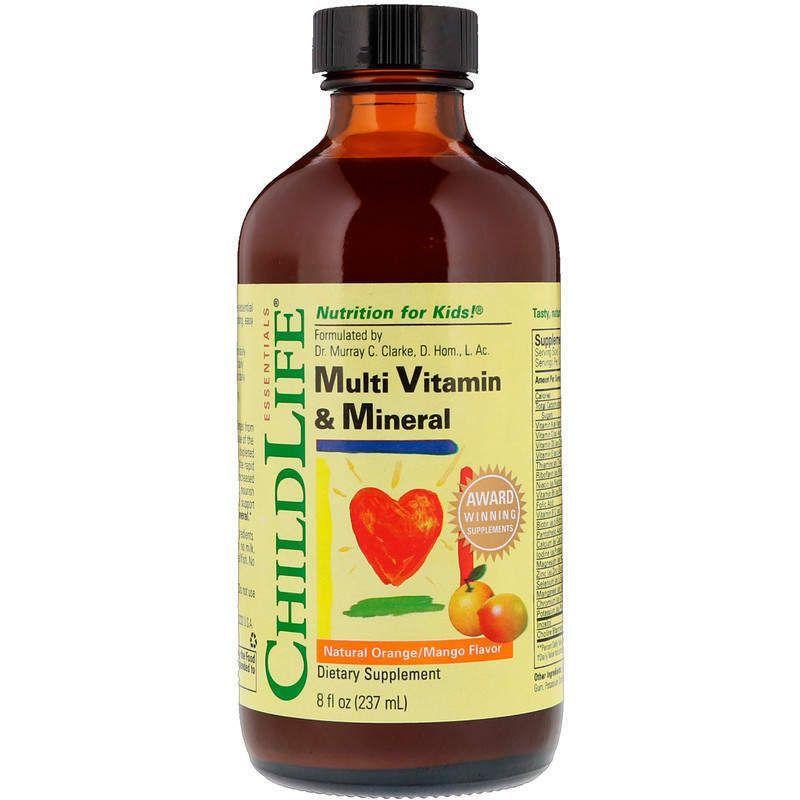 Рідкі вітаміни для дітей ChildLife Multi Vitamin & Mineral 237 ml (Natural Orange-Mango)