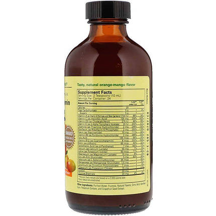 Рідкі вітаміни для дітей ChildLife Multi Vitamin & Mineral 237 ml (Natural Orange-Mango), фото 3