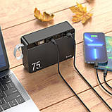 Швидкий і потужний повербанк 75000 mAh HOCO J94 Overlord 22.5W QC3.0 PD3.0 LED-дисплей Black, фото 7