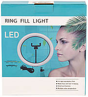Кільцева LED лампа діаметр 12"-028 (30 см) з пультом Black 1 крепл.тел USB (Без штатива)