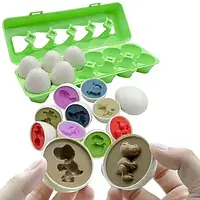 Игрушка - сортер Яйца в лотке, " Динозавры ", развивающая игрушка, 12 яиц 3D сортер