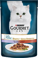 Вологий корм для котів Purina Gourmet Perle Duo з телятиною і качкою 85 г (7613033580024)