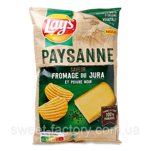 Чипсы Lay's Paysanne Fromage du Jura 120g со вкусом сыра и перца - фото 1 - id-p1760375777