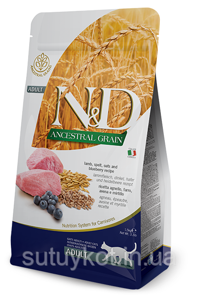 Farmina (Фармина) N&D Low Grain Cat Lamb низькозерновий сухий корм для котів з ягням та чорницею, 10 кг