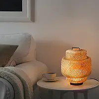 Настольная светодиодная лампа SINNERLIG, бамбук/ручная работа, регулировка яркости