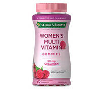 Женские жевательные мультивитамины со вкусом малины Nature's Bounty Women's multivitamin gummies 80шт