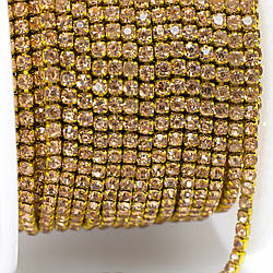 Стразовий ланцюг ss6 (2 мм) 1 м LCT Сhampagne gold