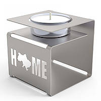 Самозбірний свічник "HOME" декоративний металевий (чайна свічка, свічка таблетка)