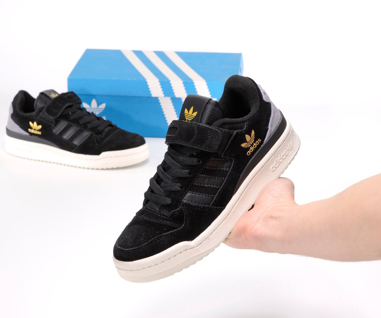 Кросівки жіночі чорно-білі Adidas Forum 84 Low. Весняні кросівки для дівчат чорні з білим Адідас Форум