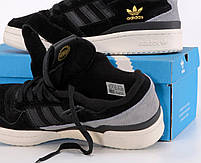 Кросівки жіночі чорно-білі Adidas Forum 84 Low. Весняні кросівки для дівчат чорні з білим Адідас Форум, фото 8