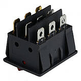 Клавішний перемикач KCD2-3101N Rd/Bk ON-OFF 3 клавіші з підсвічуванням 9 контактів GAV164, фото 2