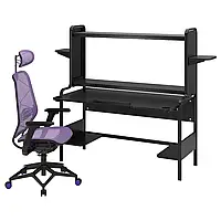 FREDDE / STYRSPEL Игровой стол и стул, черный/фиолетовый