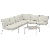 SEGERÖN 5-местный комплект, outdoor, outdoor white/Frösön/Duvholmen beige