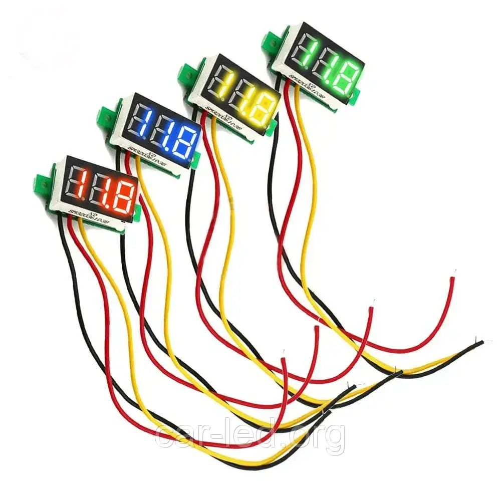 Вольтметр цифровий з LED-індикатором 0.28 дюйма 2,7-100V   СИНІЙ