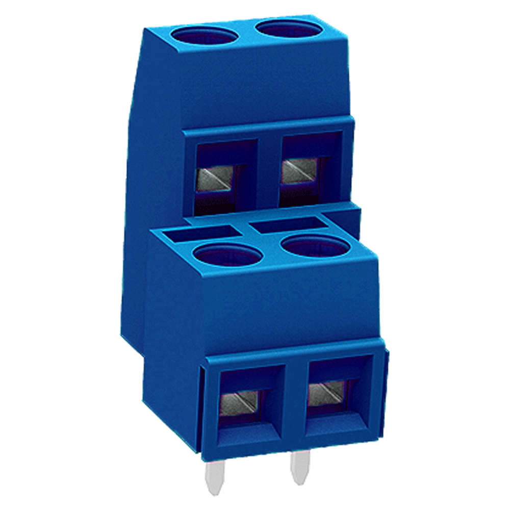 ETB1804 Клемник 4 контакту на плату, 2 рівня, 300В 10А крок 5,0 мм, фото 1