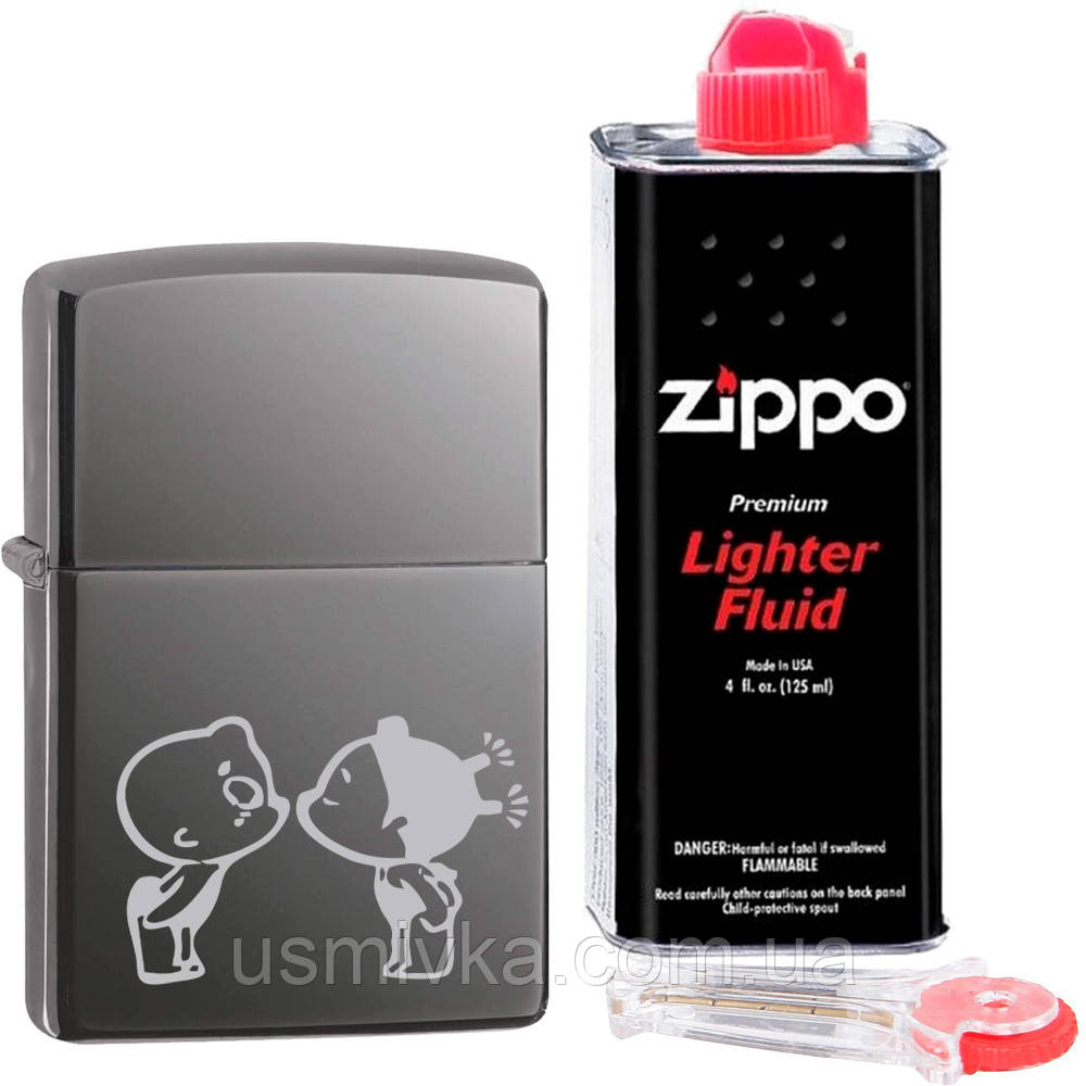 Набір Zippo "Boy and Girl" + кремній + бензин зипо