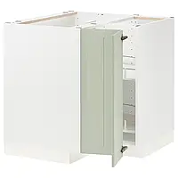 METOD Угловой нижний шкаф с каруселью, белый/Stensund светло-зеленый, 88x88 см