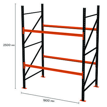 Палетний стелаж PR-Light (2500x1800x1100-2-2)