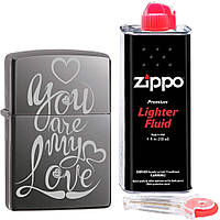 Набір Zippo "You are my love" + кремній + бензин зипо