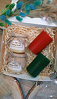 Подарочный набор свечей из вощины ручной работы