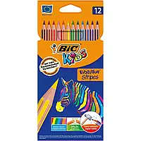 Олівці кольорові (набір 12 кольорів) BIC Kids Evolution Strips 9505221