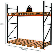 Палетний стелаж PR-Light (2500x2500x1100-2-1), фото 2