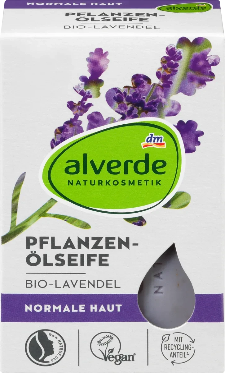 Органічне мило alverde NATURKOSMETIK Pflanzenölseife Bio-Lavendel, 100 гр