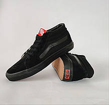 Высокие Vans Old Skool ALL Black кеды черные замша мужские ванс демисезон унисекс, фото 5