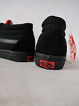 Высокие Vans Old Skool ALL Black кеды черные замша мужские ванс демисезон унисекс, фото 6