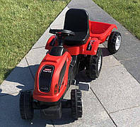 Детский трактор на педалях Micromax с прицепом (красный цвет)