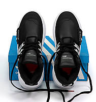 Кросівки чоловічі чорні термо з білим Adidas EQT Equipment Termo. Взуття чоловіче термо Адідас ЕКТ, фото 7